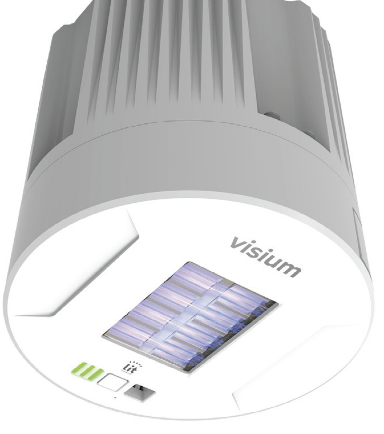 Visium Far-UVC light fixture with clear Ushio Care222 Kr-Cl Excimer Lamp Module