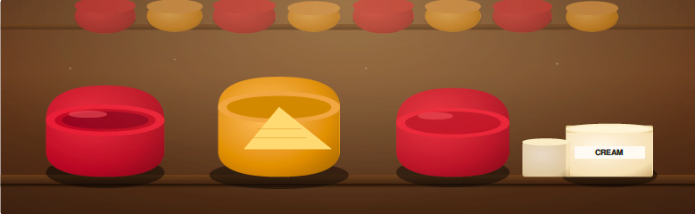 Illustration of cheese wheels in maturation room with Airocide air purification
